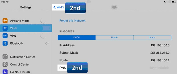 How to change DNS in iOS