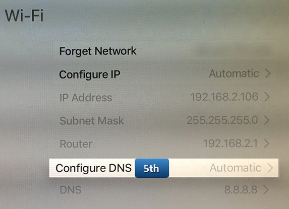 How to change DNS on apple tv